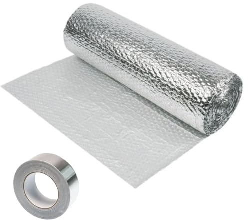 Yuzet 1.2m x 25m Multi-Purpose Double Aluminium Bubble Insulation Foil. Loft, Wall, Home, Caravan, Attic, Garage, Roofs