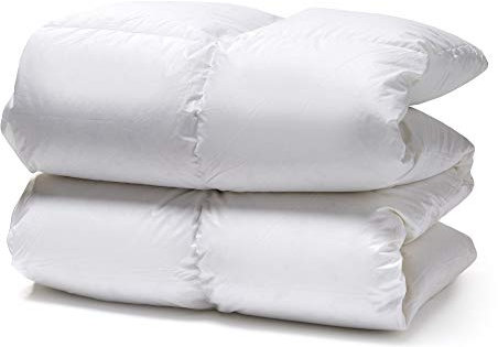 White Cloudz Daunendecke „Graz“ – 90% europäische Daunen | 240 × 220 cm – Ganzjahresdecke | Atmungsaktiv & hypoallergen | Nomite | Downpass