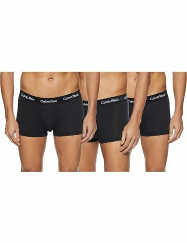 Calvin Klein Herren 3er Pack Boxershorts Low Rise Trunks Unterwäsche, Schwarz (Black W. Black Wb), XS