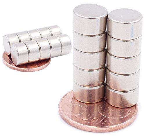 Brudazon | 15 Mini Scheiben-Magnete 9x5mm | N52 stärkste Stufe - Neodym-Magnete ultrastark | Power-Magnet für Modellbau, Foto, Whiteboard, Pinnwand, Kühlschrank, Basteln | Magnetscheibe extra stark