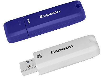 Espeon 2-Pack 64GB USB 3.1 Flash Drive, Classic colours - White, Blue