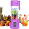Portable Blender Mini Blenders Smoothies Shakes Juicer Cup USB Rechargeable Six Blades in 3D for Superb Mixing 380mL Purple