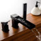 Robinet de baignoire cascade chromé noir mat avec douchette amovible Mitigeur monocommande Robinet de lavabo cascade