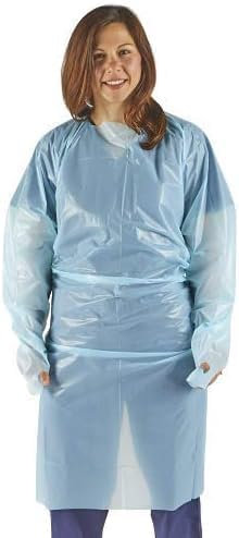 x100 Long Sleeve Medical Isolation Gowns with Thumb Loop GENERISE Fluid Resistant Disposable Gowns - Suitable for Both Staff & Patient Use