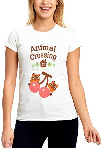 Animal Crossing t-Shirt Femme Coton rip and Drag Blanc - XL