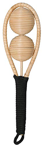 Doppel-Maraka aus Rattan – Percussion Rassel ca. 22 cm | Handgefertigte Doppel-Maraka aus Rattan mit zwei ca. 6 cm großen Klangkörpern – kompaktes Rhythmusinstrument, ca. 22 cm lang.
