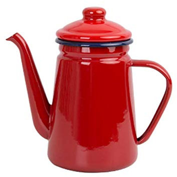 Teekanne Emaille Campinggeschirr,Emaille Teekanne FüR Gas Retro Herd,Outdoor Kaffeekocher,Teekessel Nostalgisch,1.1L