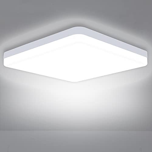 ASHUAQI LED Ceiling Light, 36W 6500K Daylight White Ceiling Lights, 3240LM Square Ceiling Lights for Kitchen, Bedroom, Hallway, Toilet, Porch, Lounge, Laundry, Dining Room, Balcony, Utility Room