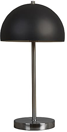 MiniSun | Contemporary Satin Nickel and Matt Black Dome Table Lamp | Table Lamps, Home Décor & Improvement Essential