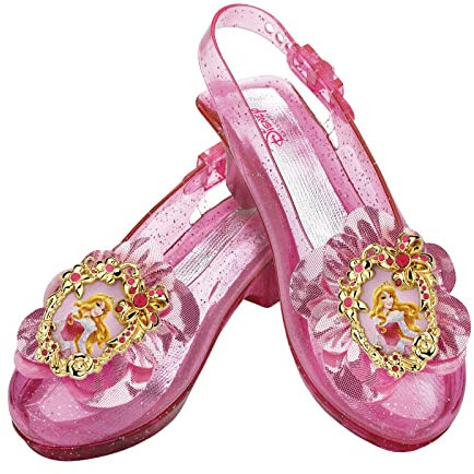 Disney Offizielle Premium Aurora Dornröschen Schuhe, Mädchen Glitzer Schuhe, Prinzessinnen Faschingskostum, Weihnachten, Karneval, Geburtstag, Kinder Sandalen