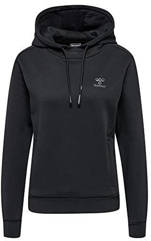 hummel Damen Hmloffgrid Hoodie Wo Hooded Sweatshirt, Jet Black/Forged Iron, L EU