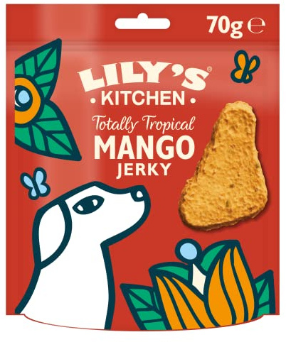 Lily's Kitchen Mango Jerky Dog Treats. 8 x 70g. Made with Natural, Vegan Ingredients. Perfect for Training and Rewarding Good Behaviour