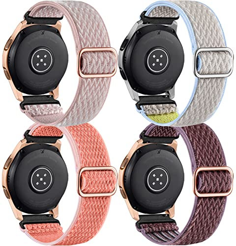 Upeak 20mm Nylon Armband für Samsung Galaxy Watch 7/6/5/4 40mm 44mm/Watch 5 Pro 45mm/Galaxy Watch 6 Classic 43mm 47mm/Watch 4 Classic 42mm 46mm/Active 2 40mm 44mm/Watch 3 41mm/Gear S2 Classic