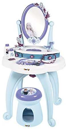 Smoby - Die Eiskönigin Frisiersalon - Frisier- und Schminktisch mit viel Zubehör, Disney Frozen-Design, für Kinder ab 3 Jahren, 7600320244
