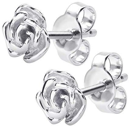 MATERIA by Matthias Wagner Ohrstecker Silber 925 Rose - Damen Ohrringe Blüten Ø 7mm rhodiniert SO-48