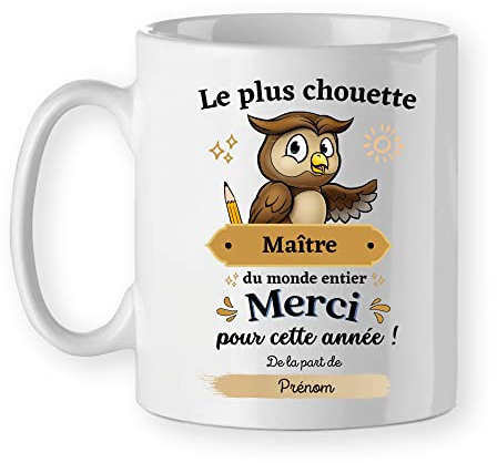 Mug Maître le plus chouette de l'univers cadeau tasse merci pour cette année