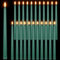 Macarrie 24 Packs Flameless Taper Candles Battery Operated Fake 11 Inch Long Candle Light LED Flameless Candlesticks Flickering Tapered for Wedding, Halloween, Christmas(Green)
