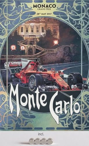 Metall Schild 20x30cm mit 4 Magneten Monte Carlo Grand Prix 2017 Auto Blechschild