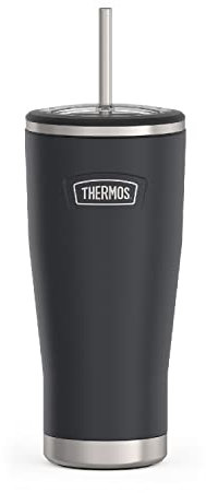 ICON SERIES BY THERMOS Stainless Steel Cold Tumbler with Straw, 24 Ounce, Graphite