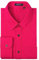HISDERN Camisa para Hombre Manga Larga Camisas Formal Camisa Color Sólido Shirt Casual Algodón Camisas Rosas Fucsia XXL