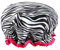 Women Satin Hair Bonnet Shower Cap Elastic Band Waterproof Bath Caps Reusable Bath Cap Waterproof Shower Cap (Zebra Stripe)