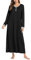 Ekouaer Vêtements De Nuit pour Femmes Chemise De Nuit Longue Manches Longues pour Femmes Chemise De Nuit Col en, Noir, S