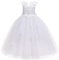 LOLANTA Robe Fille Ceremonie Mariage, Tenue Demoiselle d'honneur Fille, Robe Rose/Blanc/Bleu en Tulle pour Enfants, 8-9 Ans, Blanc, Tag 140