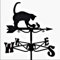 Katze Wetterhahn Wetterfahne,Metall Weather Vane Windfahne Windrichtungsanzeiger für den Gartenzaun &Schuppen Dekorative