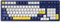 Qisan Mechanische Drahtlose Tastatur USB Verdrahtete Gaming Tastatur Ice Blue Led Hintergrundbeleuchtung Tastatur Roter Schalter 100 Tasten US Layout-(Dunkelblau/Weiß/Gelb Combo)