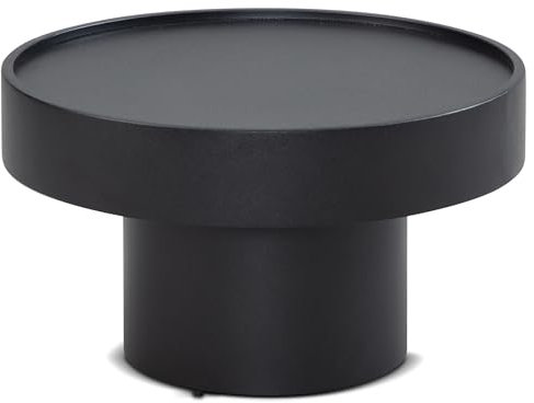 FineBuy Couchtisch 60x60x36 cm Metall Schwarz Sofatisch Rund, Wohnzimmertisch in Pilz-Form, Design Kaffeetisch Eisen, Kleiner Tisch Beistelltisch Wohnzimmer Modern