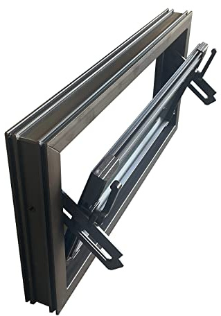 Kellerfenster braun 80 x 30 cm Einfachverglasung