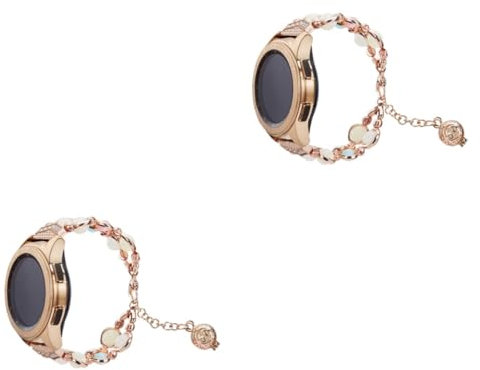 GALPADA 2pièces Bracelet De Montre Agate Bracelet Lumineux Compatible Avec Samsung Watch Rose Remplacement Élégant Et Confortable Pour Smartwatch