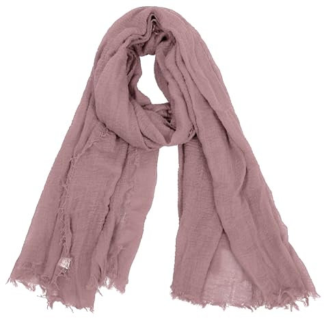 Van Der Rich ® - Schal mit fein gekreppter Oberfläche für Damen und Herren (86-Dunkelrosa, One Size)