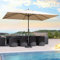 PURPLE LEAF Parasol de Jardin Exterieur 270 x 350 cm Rectangulaire Parasols en aluminium Toile Protection UV pour Balcon Terrasse Patio, Kaki