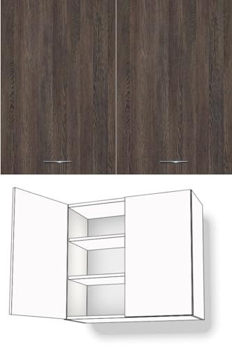 Premium-Ambiente SDA171 Hängeschrank 2-türig 2 Fachböden 72cm hoch Softclosing Montageschine inkl. FE (Breite 90cm, 31 Mali Wenge)