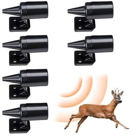 6 Stück Hirschpfeife Warnung, Wildlife Alarm Ultraschallpfeife für Autos, Motorräder, Schwarz Ultraschall Hirschwarnung, selbstklebend