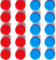 PYJLBX Strong Fridge Magnets, 20Pcs Small Whiteboard Magnets Heavy Duty for Crafts, Mini Tiny Cute Round for Whiteboard, Fridge, Notice Board, Office (Red+Blue)