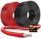 Oududianzi Solar Cable 6mm2 20m, H1Z2Z2-K Cable Placa Solar 6mm, Cable Fotovoltaico 6mm, Cable de Extensión Solar Para Sistemas Solares Fotovoltaicos (20m negro+20m rojo)