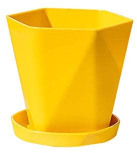 Generic Resina Large Plastic - Vaso per fiori da balcone, 2 pezzi, spessore fiori per la casa, terrazza, prato e giardino, diametro 30 cm, in ceramica (giallo, taglia unica), jnTA1Ms2v