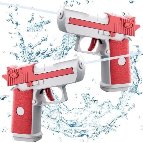 2 Piezas Mini Pistolas de Agua,Pistola de Agua pequeña para niños,Mini Pistola Juguetes Agua,Juguete Plástico de Pistolas de Agua,Piscina Al Aire Libre Lucha de Agua Juguetes de Playa (D)