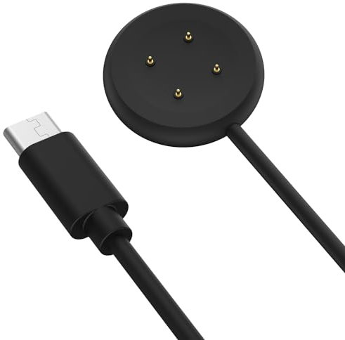 MoKo Caricatore Compatibile con Google Pixel Watch 3/Pixel Watch 2 Smartwatch, Caricabatterie Magnetico con Cavo di Ricarica USB-C da 1M per Fitbit Ace LTE/Versa 4/Versa 3/Sense 2/Sense, Nero