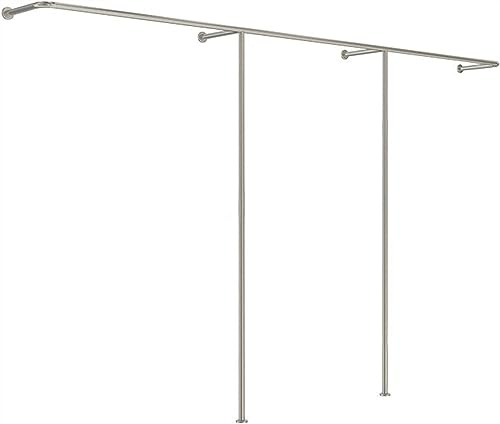 GPECTIFO An der Wand befestigter industrieller Rohr-Kleiderständer mit Schrauben, Edelstahl-Aufhänger-Präsentationsständer, Kleiderstange for Aufhängen(250cm)