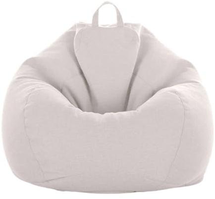 Odot Sitzsack, Solide Farbe Sitzsack Bezug, Sitzsack Bezug Ohne Füllung, Komfortabler Abnehmbarer Bean Bag, Outdoor Sitzsack für Indoor Outdoor Living Room Decor (Beige,M(80 * 90cm))
