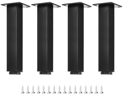 sourcing map 8 Inch Furniture Leg, Adjustable Table Legs, Metal Cabinet Legs Extension for Coffee Table, Sofa, Cabinet, Couch, Replacement Legs for Furniture Set of 4