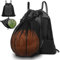 STAY GENT Drawstring Basketball Rucksack für Kinder Jugendliche Erwachsene, Grau Foldable Sportbeutel mit Abnehmbarem Ball-Netztasche für Turnhalle Yoga Fußball Volleyball Baseball