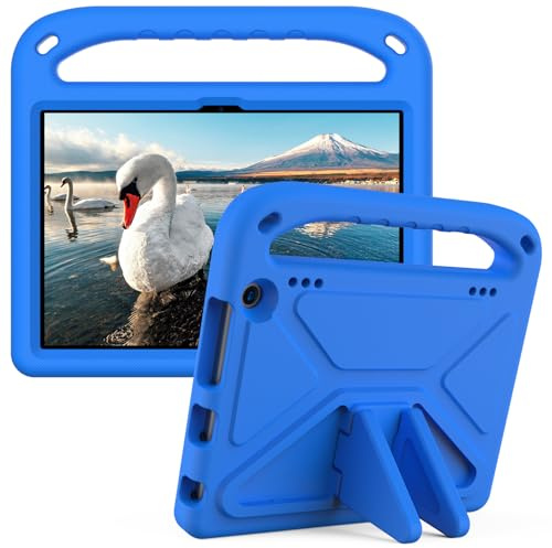 Eabhulie Tablet Case for Fire HD 8 / Fire HD 8 Plus 2020/2022 Lightweight EVA Shockproof Handle Stand Cover, Kids Friendly Protective Case Blue
