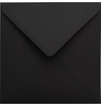 Netuno 100 quadratische Briefumschläge Schwarz 11 x 11 cm 120g Malmero Noir elegante schwarze Umschläge für Hochzeit Geburtstag Weihnachten Einladungskarten bunte Kuverts farbig quadratisch