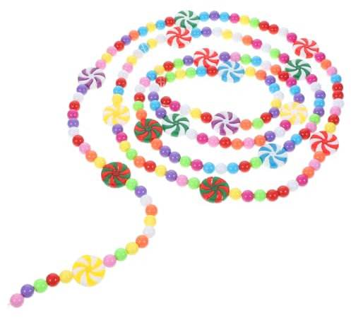 QUMIIRITY Wanddekoration Zuckerstangen-weihnachtsgirlande Süßigkeitenbaumgirlande Weihnachtsdekoration Weihnachtsperlen-bonbongirlande Popcorn-Girlande Weihnachtskugelgirlande Plastik