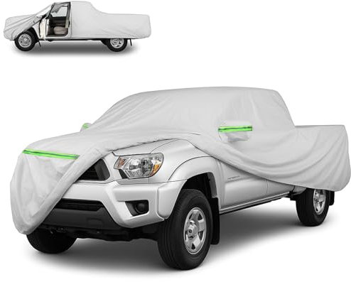 Autoabdeckung für Pickup - Dupont Oxford Ganzgarage für Pickup, Wetterfest, UV-Beständig, Rundum Schutz für Alle Jahreszeiten, Passend für Gängige Pickups wie Hilux, Ranger, Navara, Amarok, Grau