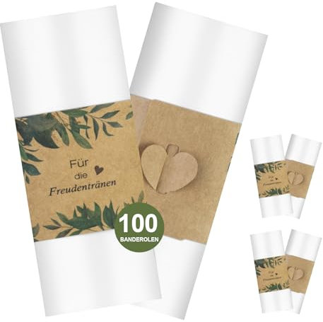 BLISSIQUEE Freudentränen Taschentücher 100 Stück Hochzeitsdeko Freudentränen Gastgeschenk Hochzeit für Taschentücher Hochzeit Für die Freudentränen